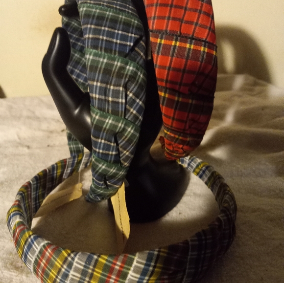 Used,not new 3pc. ribbon 🎗 headbands in assorted plaid prints. - Picture 2 of 3